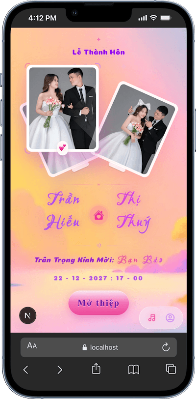 Thiệp cưới online sang trọng phong cách vintage
