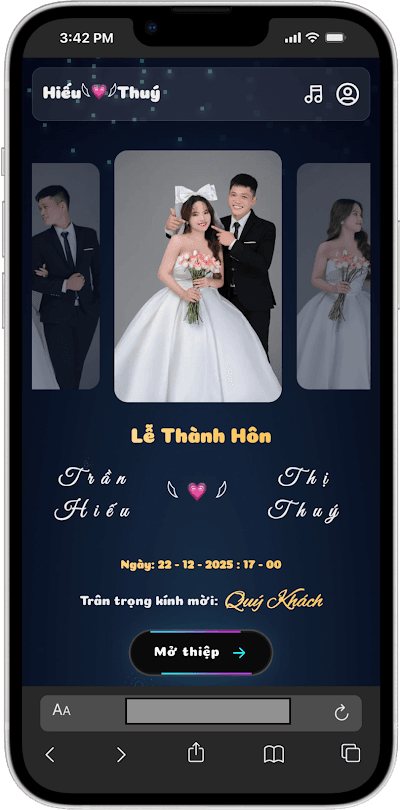 Thiệp cưới online phong cách hiện đại