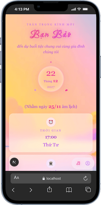 Thiệp điện tử mẫu thiết kế tối giản